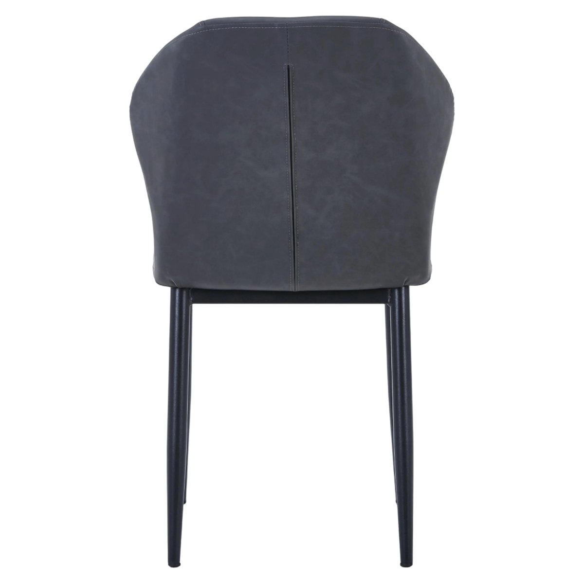 Mosaic Modern Dining Chair Upholstered Leather Vinyl Accent Chair with Curved Back Charcoal Dining Chair Leisuremod