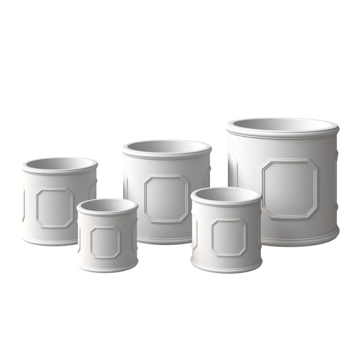 Meadow 5-Piece Fiberstone and MGO Clay Planter Set, Mid-Century Modern Round Planter Pot for Indoor and Outdoor - Elax Furniture
