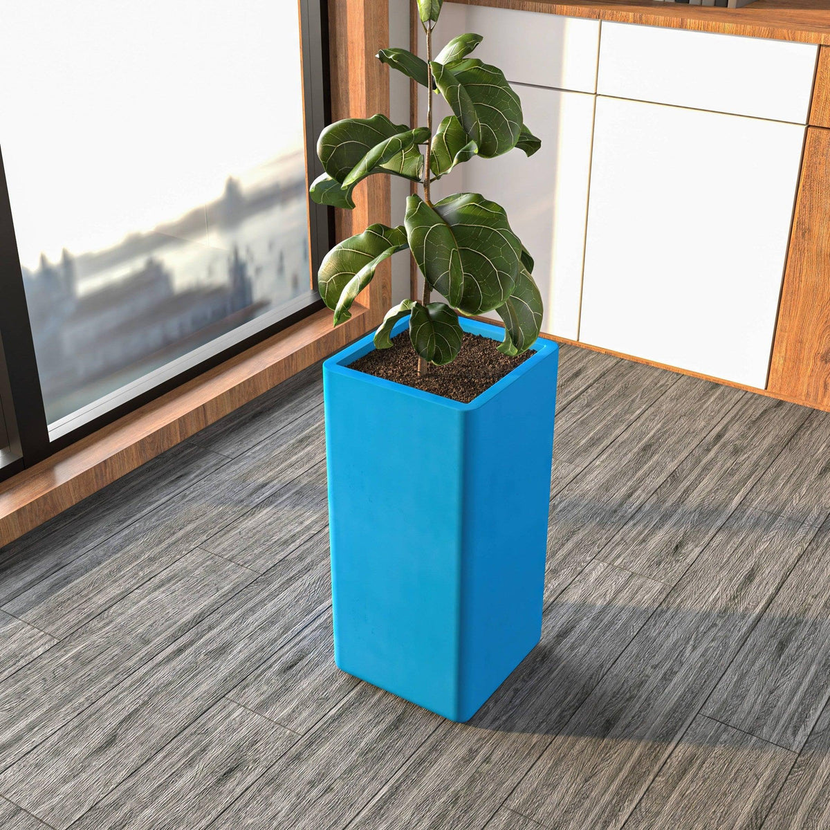 Marquee Fiberstone and MGO Clay Square Planter Pot for Indoor and Outdoor - Elax Furniture