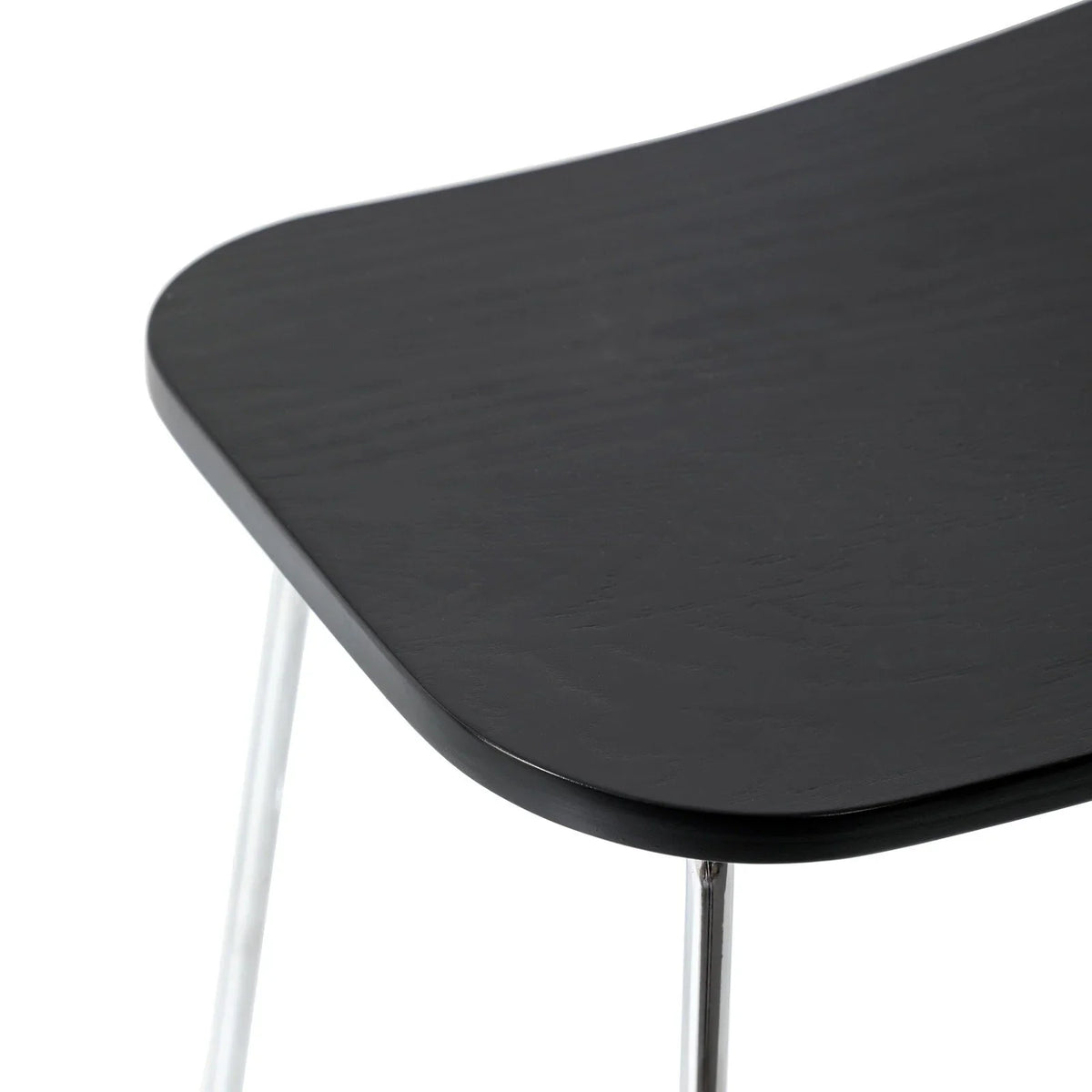 Melrose Modern Wood Counter Stool With Chrome Frame - Elax Furniture