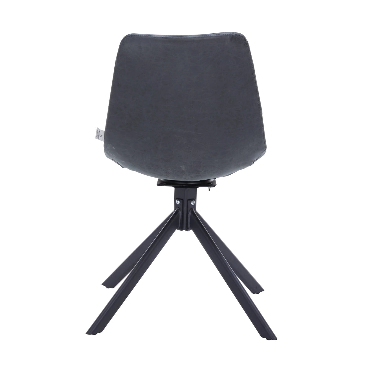 Markley Modern Leather Swival Dining Chair With Metal Legs - Elax Furniture