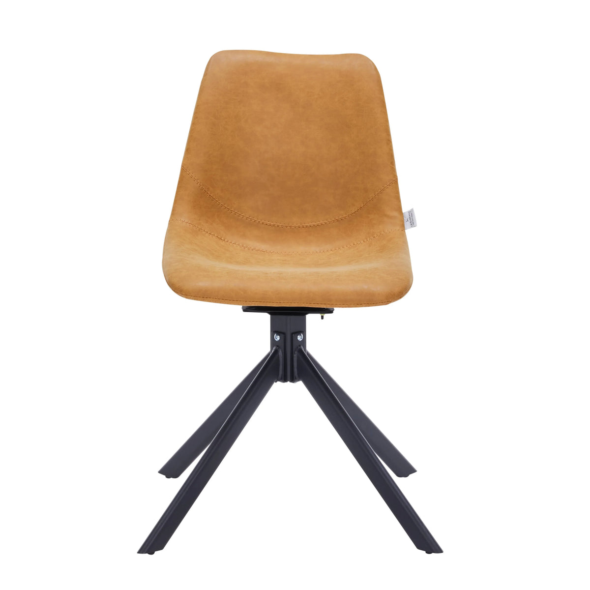 Markley Modern Leather Swival Dining Chair With Metal Legs - Elax Furniture