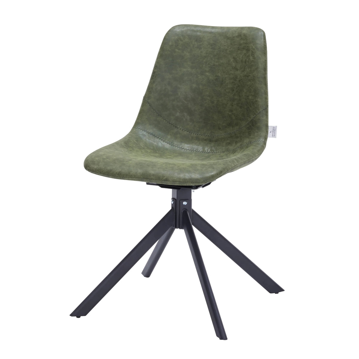 Markley Modern Leather Swival Dining Chair With Metal Legs - Elax Furniture