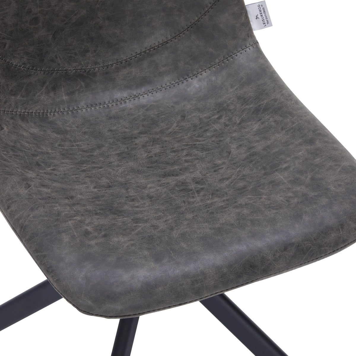 Markley Modern Leather Swival Dining Chair With Metal Legs - Elax Furniture