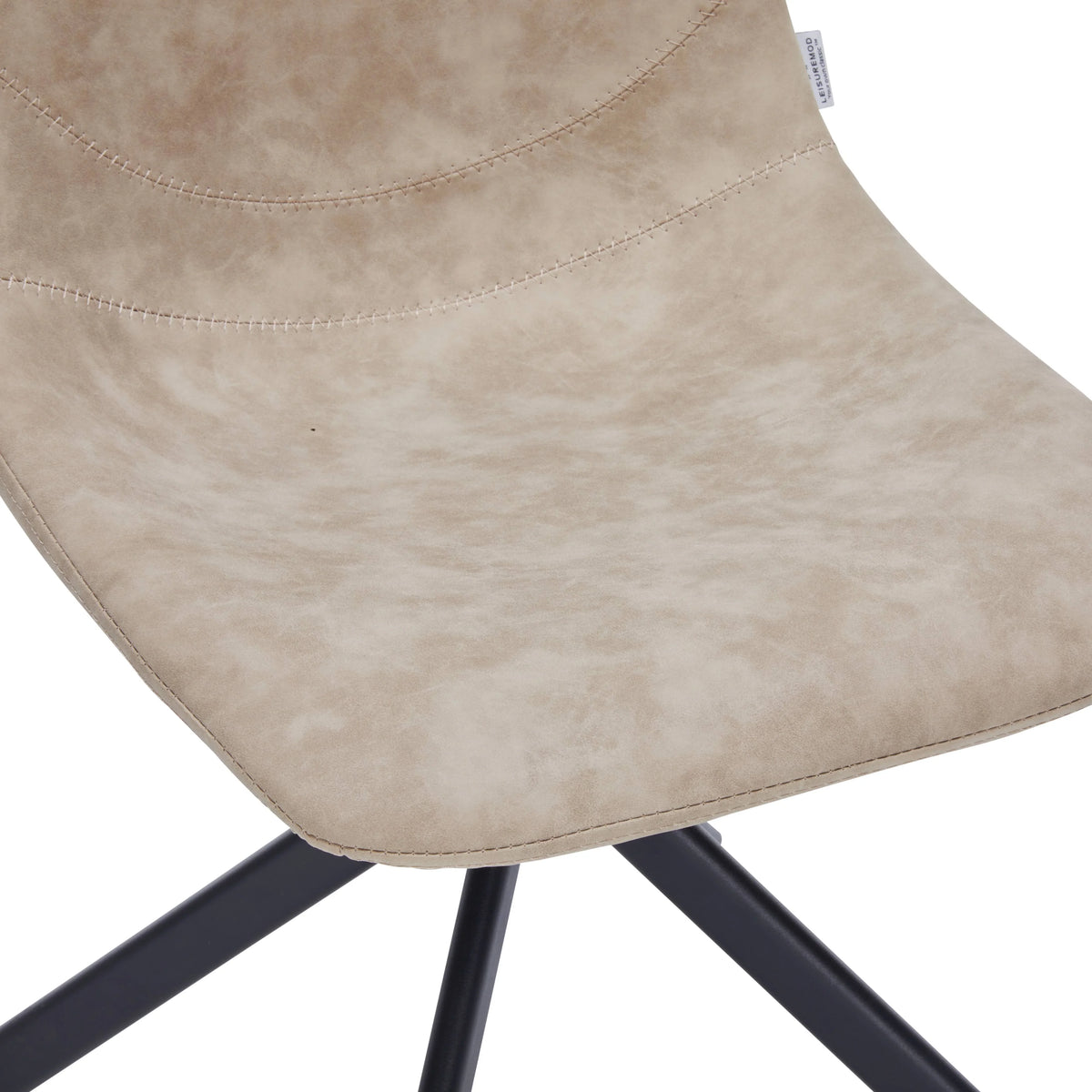 Markley Modern Leather Swival Dining Chair With Metal Legs - Elax Furniture