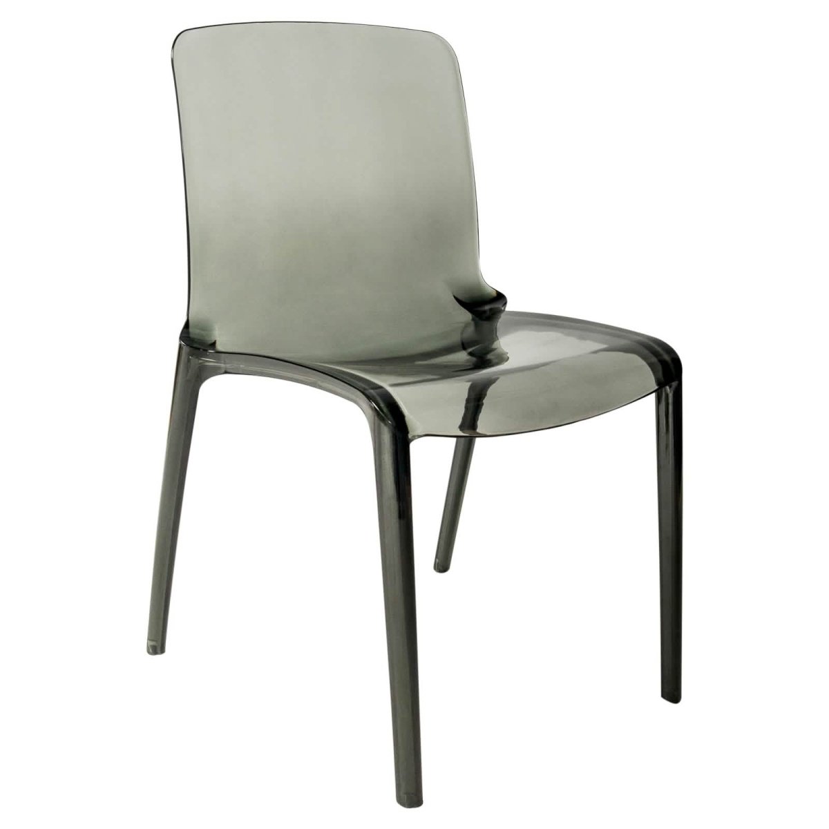 Murray Stackable Dining Side Chair in Plastic Black Dining Chair Leisuremod