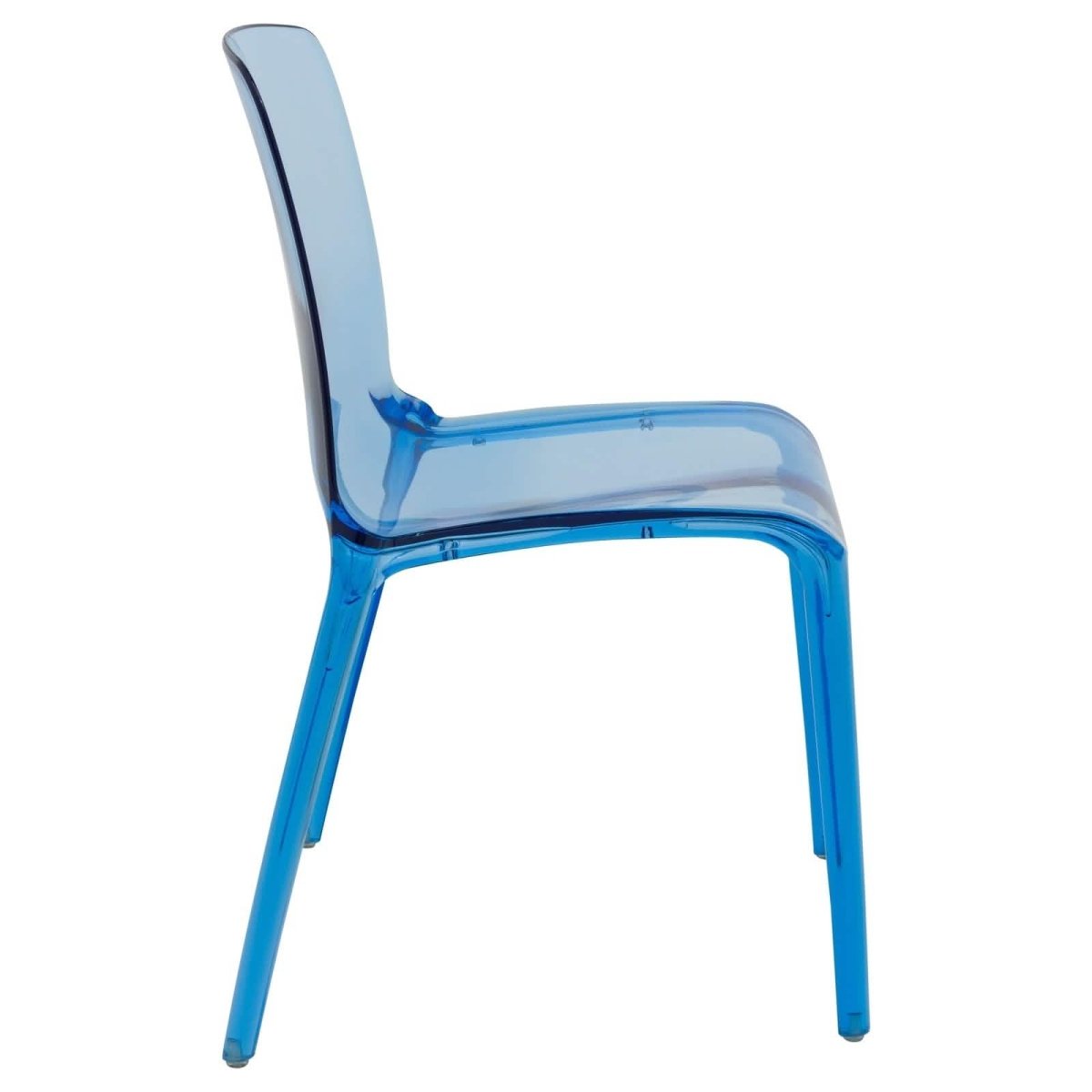 Murray Stackable Dining Side Chair in Plastic Blue Dining Chair Leisuremod