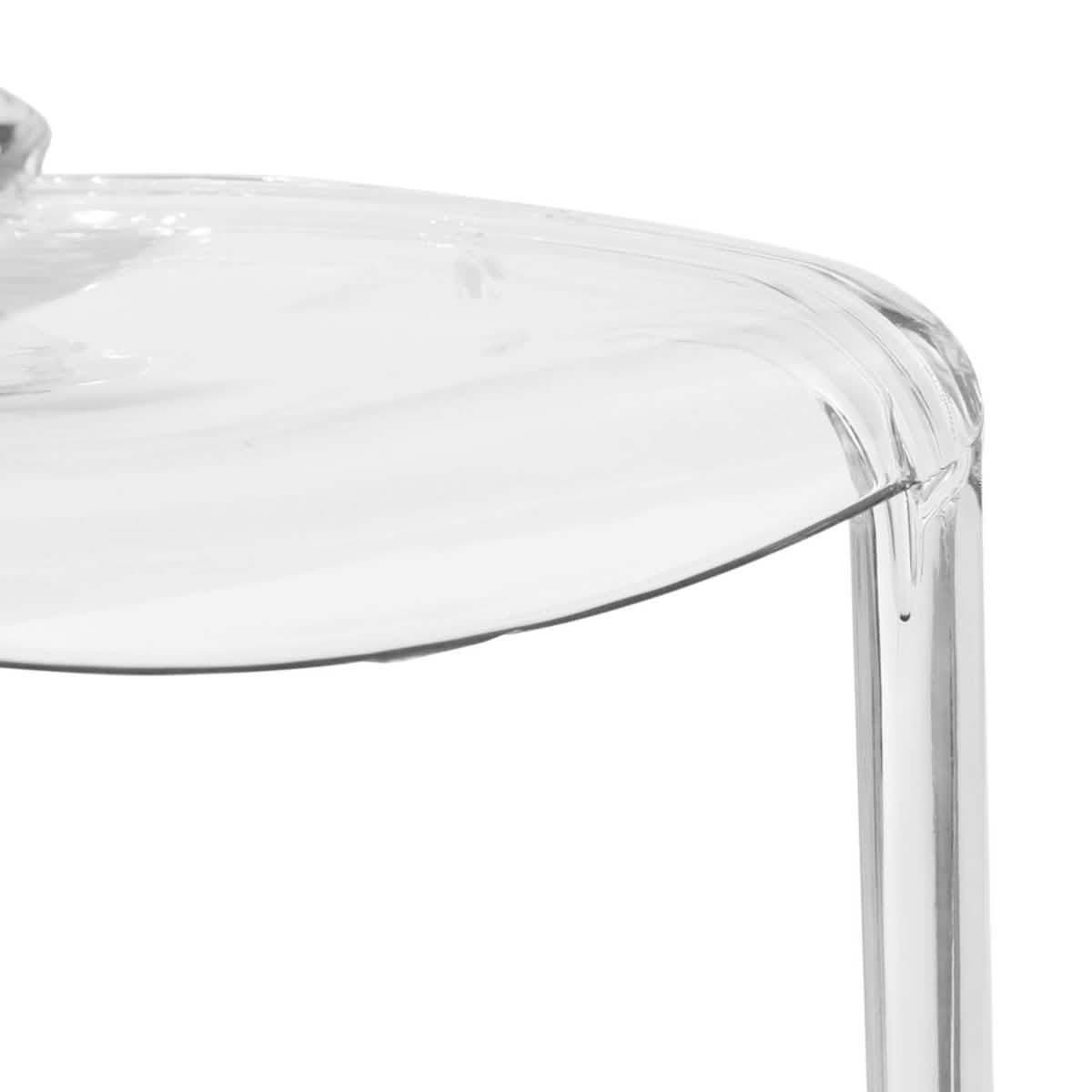Murray Stackable Dining Side Chair in Plastic Clear Dining Chair Leisuremod