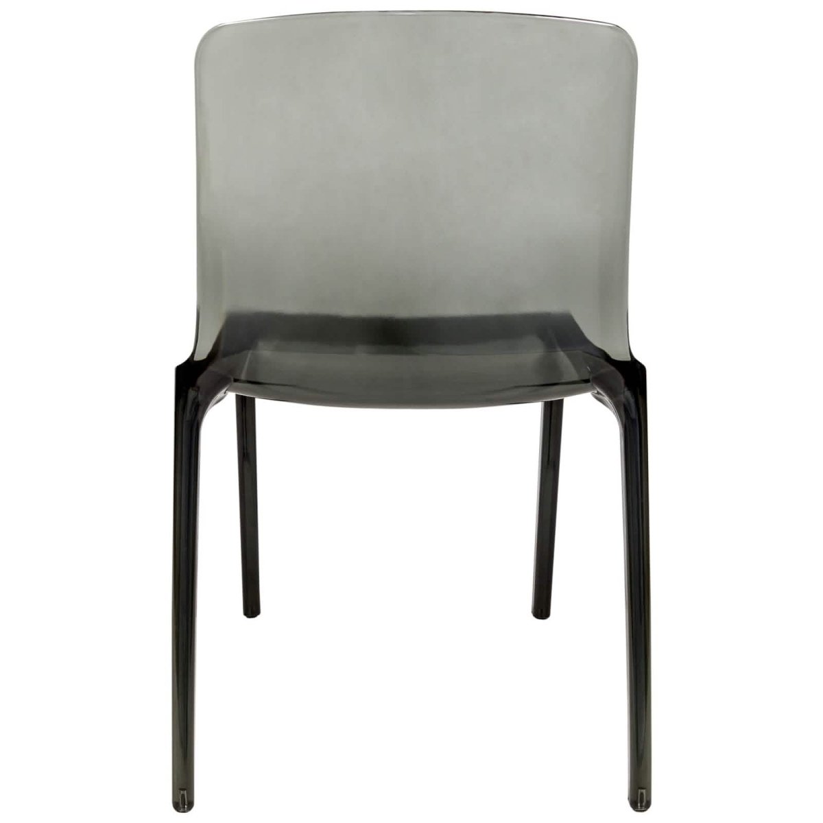 Murray Stackable Dining Side Chair in Plastic Black Dining Chair Leisuremod