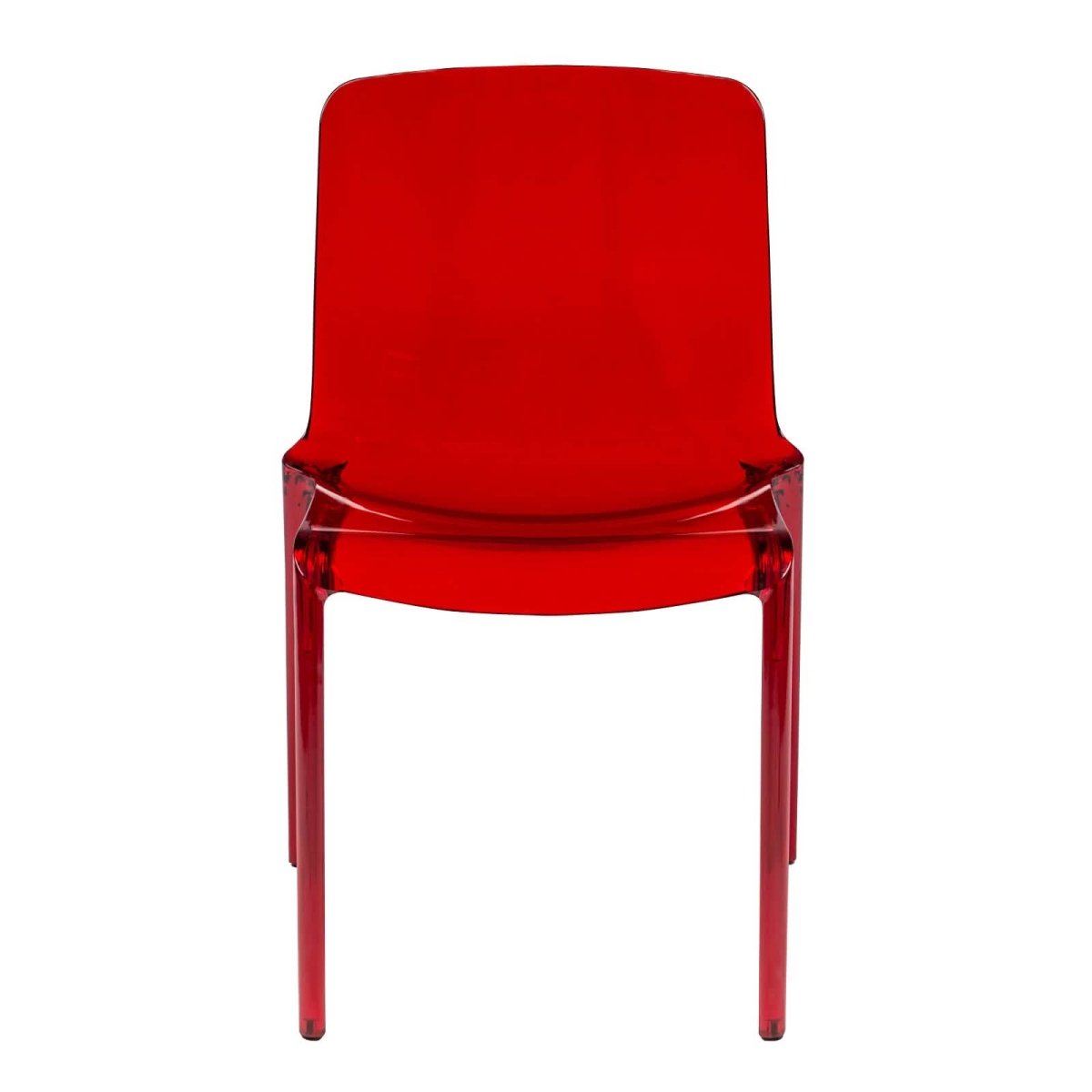 Murray Stackable Dining Side Chair in Plastic Red Dining Chair Leisuremod