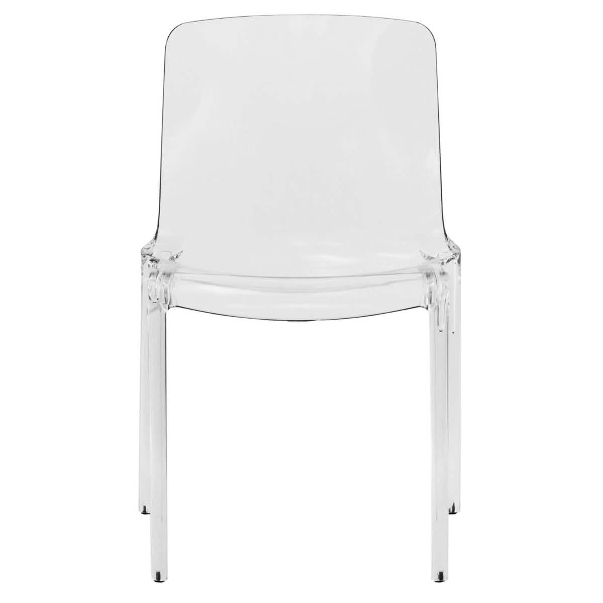 Murray Stackable Dining Side Chair in Plastic Clear Dining Chair Leisuremod