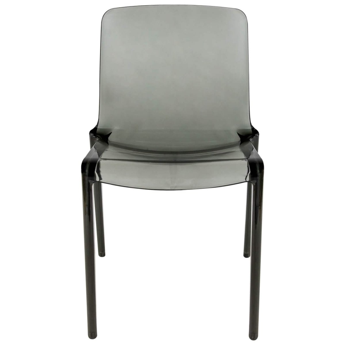 Murray Stackable Dining Side Chair in Plastic Black Dining Chair Leisuremod