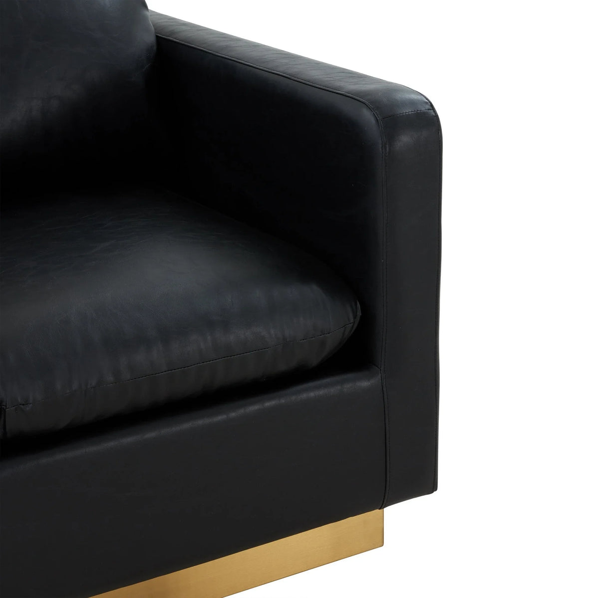 Nervo Modern Mid-Century Upholstered Velvet/Leather Accent Chair with Gold Base - Elax Furniture