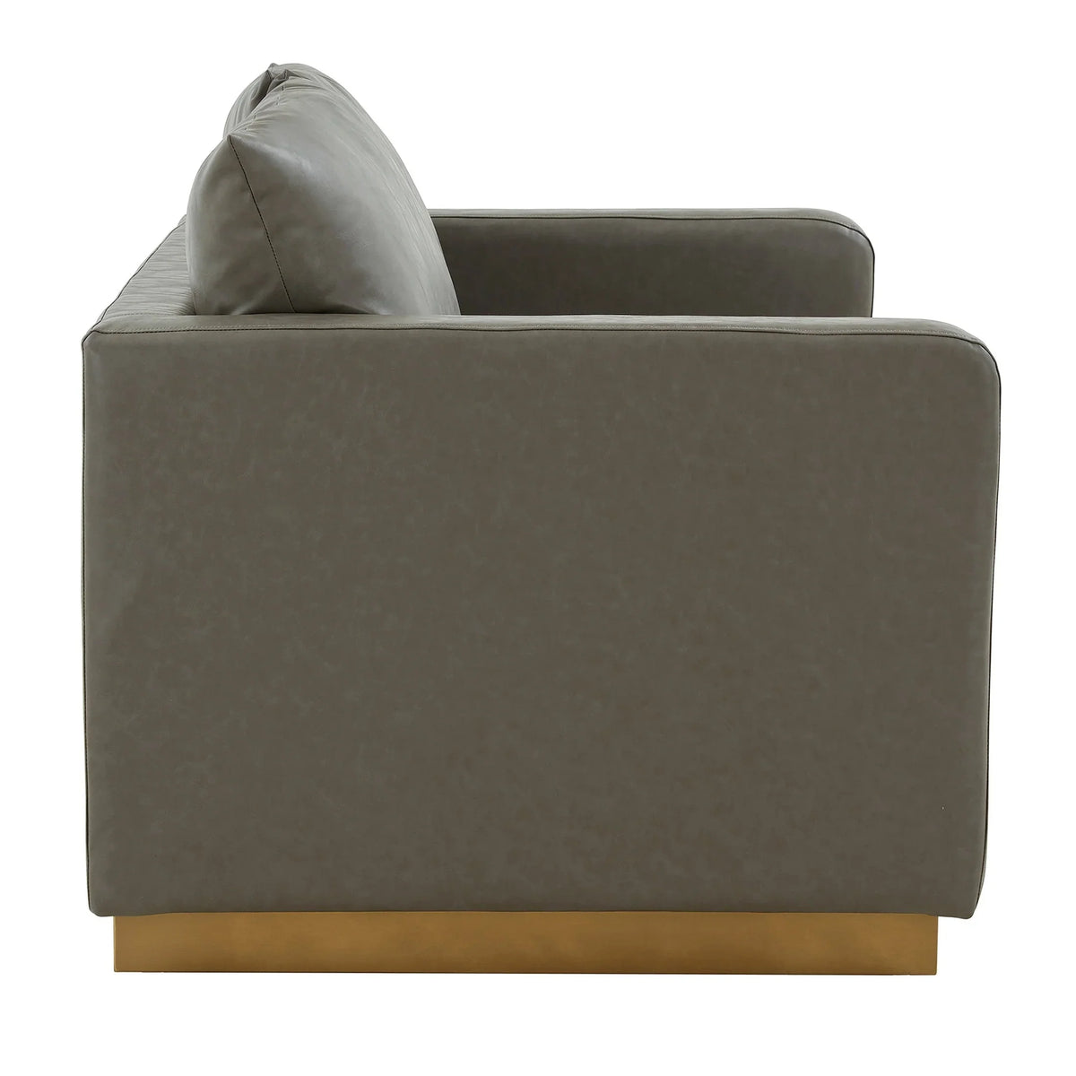 Nervo Upholstered Velvet/Leather Loveseat with Gold Stainless Steel Base - Elax Furniture