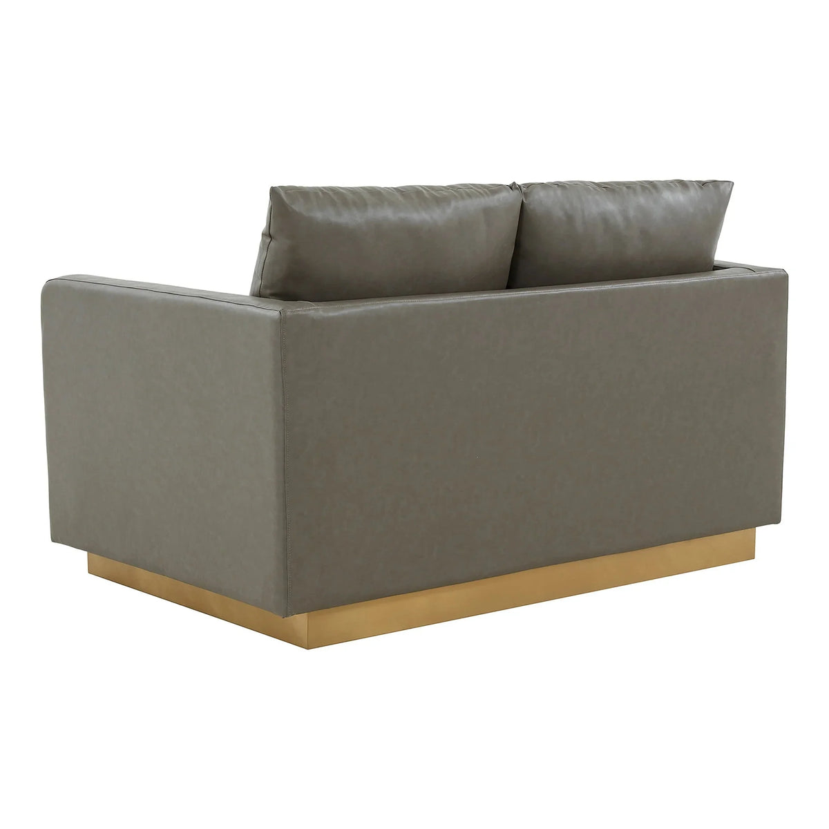 Nervo Upholstered Velvet/Leather Loveseat with Gold Stainless Steel Base - Elax Furniture
