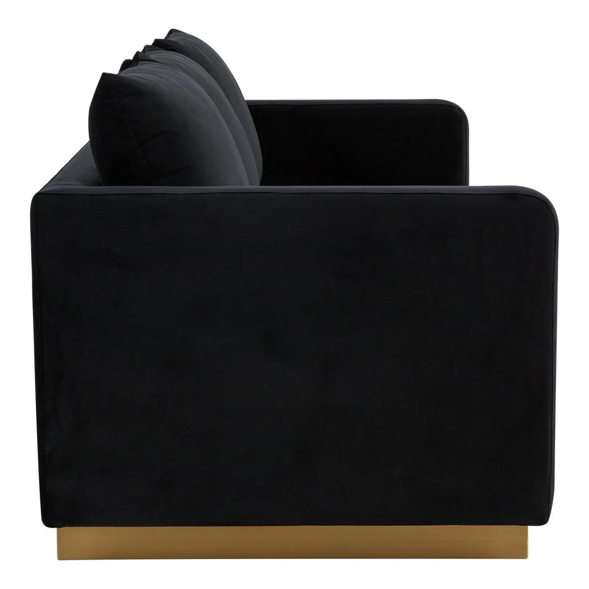 Nervo 3-Seater Velvet/Leather Full Sofa with Gold Stainless Steel Base - Elax Furniture
