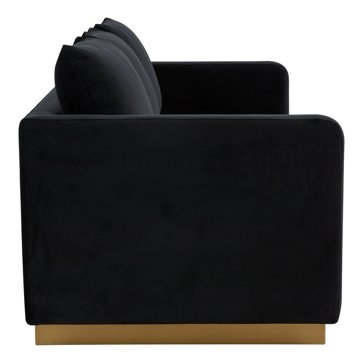Nervo 3-Seater Velvet/Leather Full Sofa with Gold Stainless Steel Base - Elax Furniture