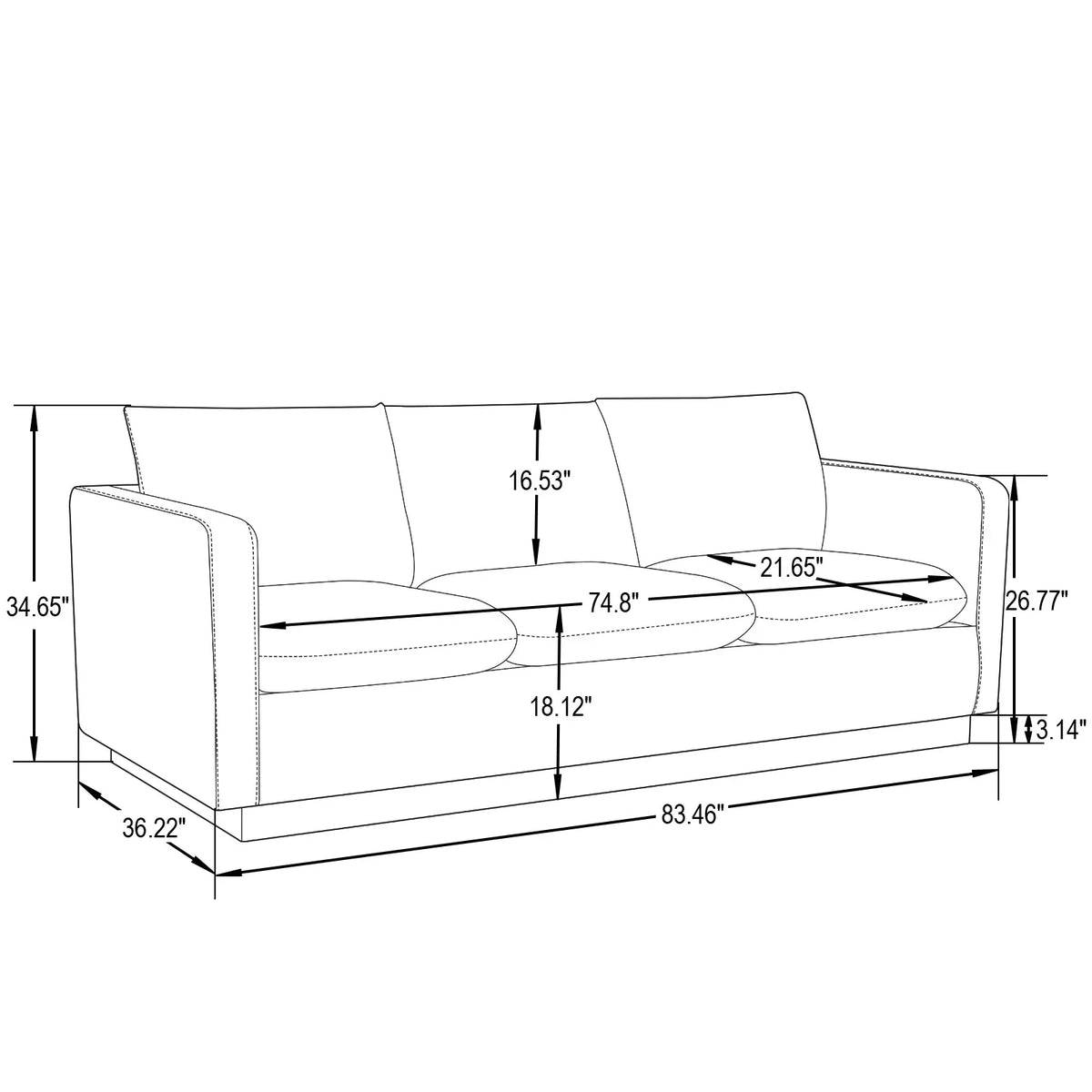 Nervo 3-Seater Velvet/Leather Full Sofa with Gold Stainless Steel Base - Elax Furniture
