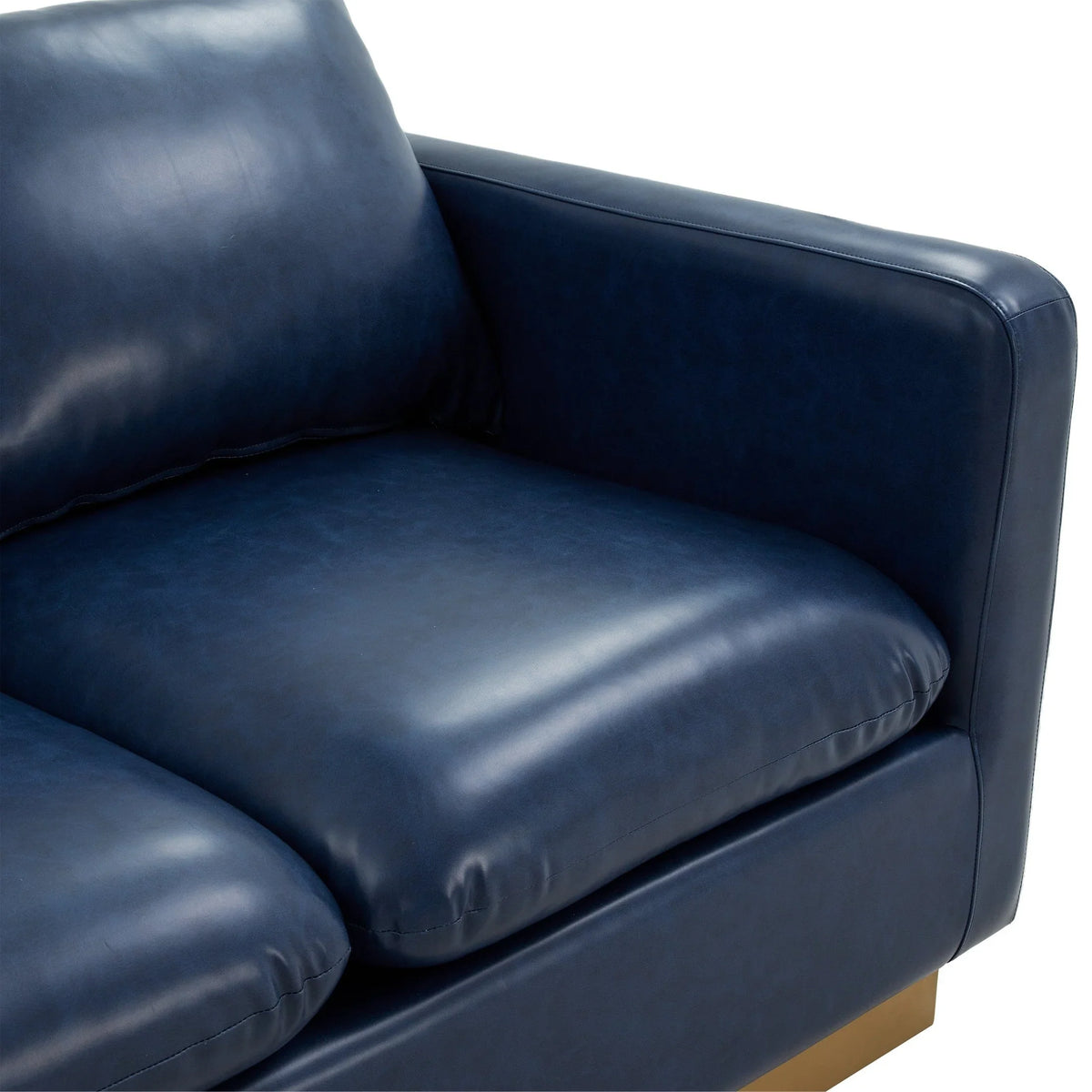 Nervo 3-Seater Velvet/Leather Full Sofa with Gold Stainless Steel Base - Elax Furniture