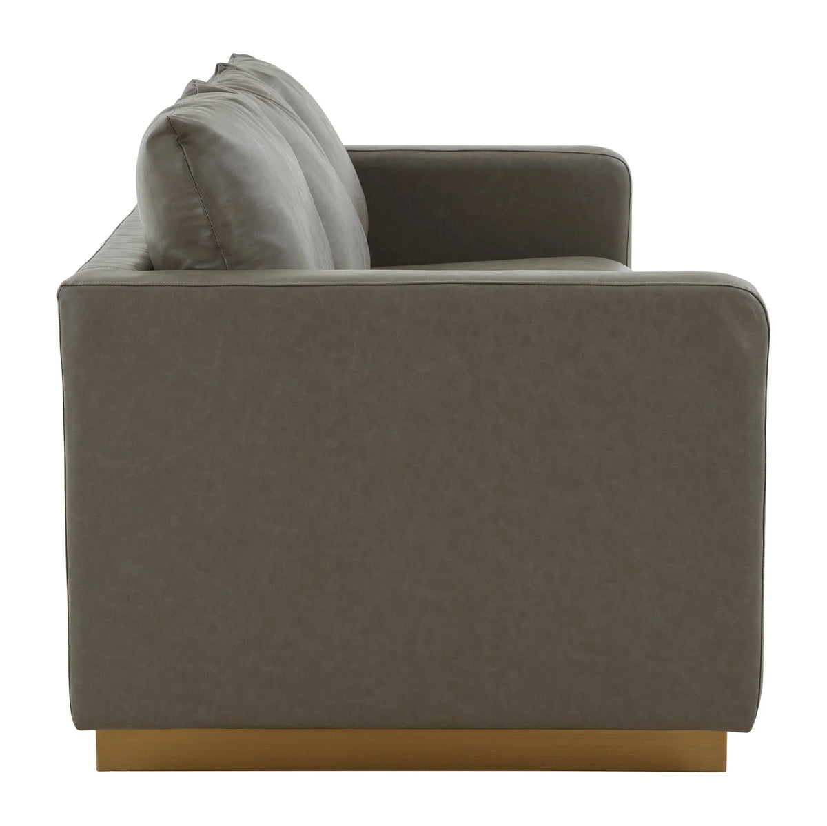 Nervo 3-Seater Velvet/Leather Full Sofa with Gold Stainless Steel Base - Elax Furniture
