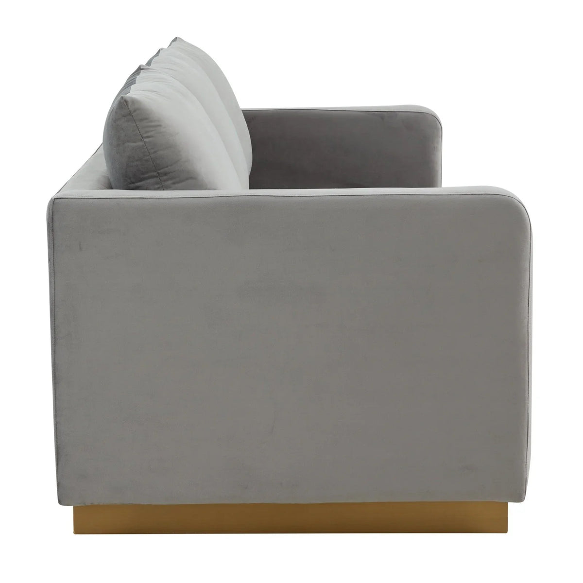 Nervo 3-Seater Velvet/Leather Full Sofa with Gold Stainless Steel Base - Elax Furniture