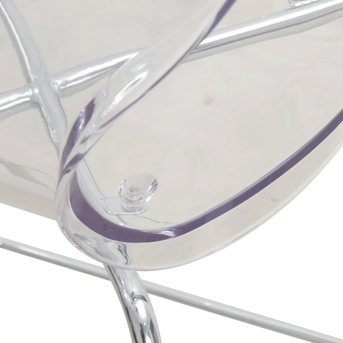 Oyster Mid-Century Modern Acrylic Barstool with Steel Frame in Chrome Finish Set of 2 - Elax Furniture