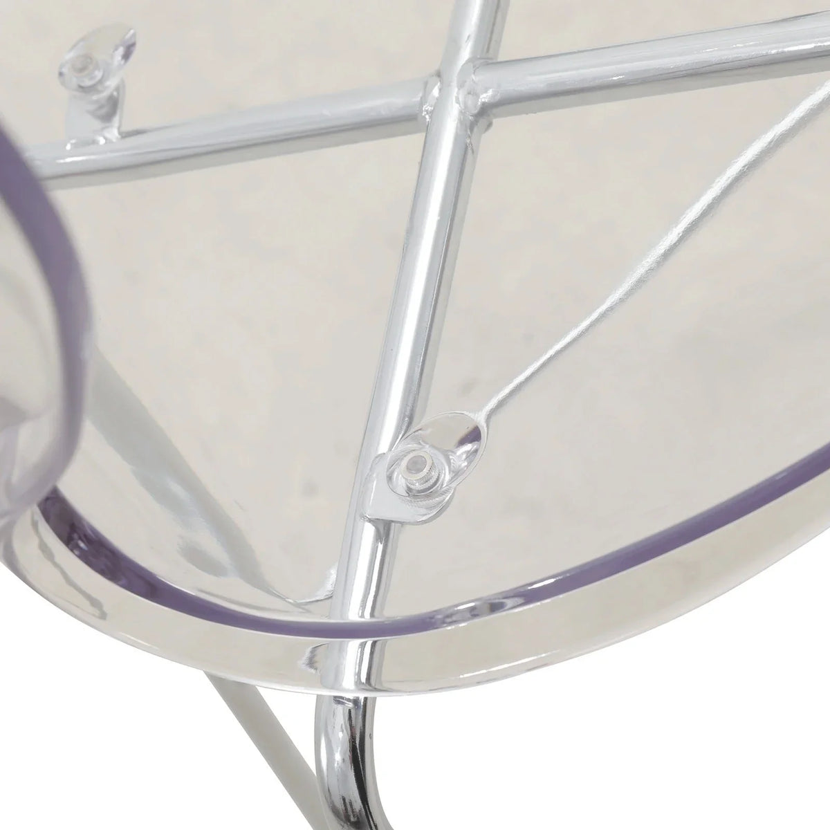 Oyster Mid-Century Modern Acrylic Barstool with Steel Frame in Chrome Finish for Kitchen and Dining Room - Elax Furniture