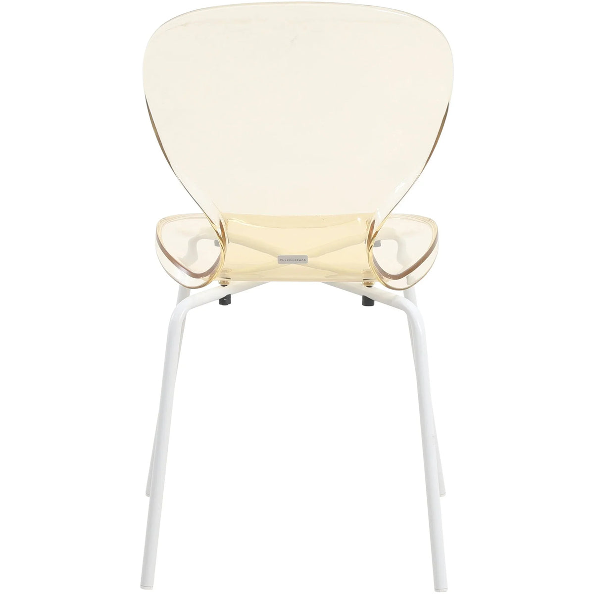 Oyster Modern Transparent Side Chart in White Base - Elax Furniture