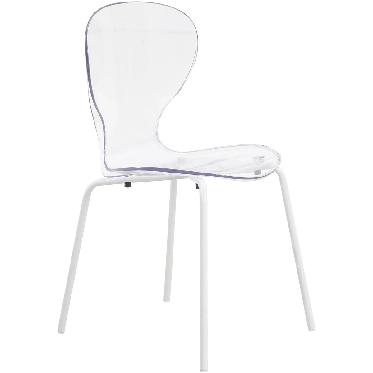 Oyster Modern Transparent Side Chart in White Base - Elax Furniture