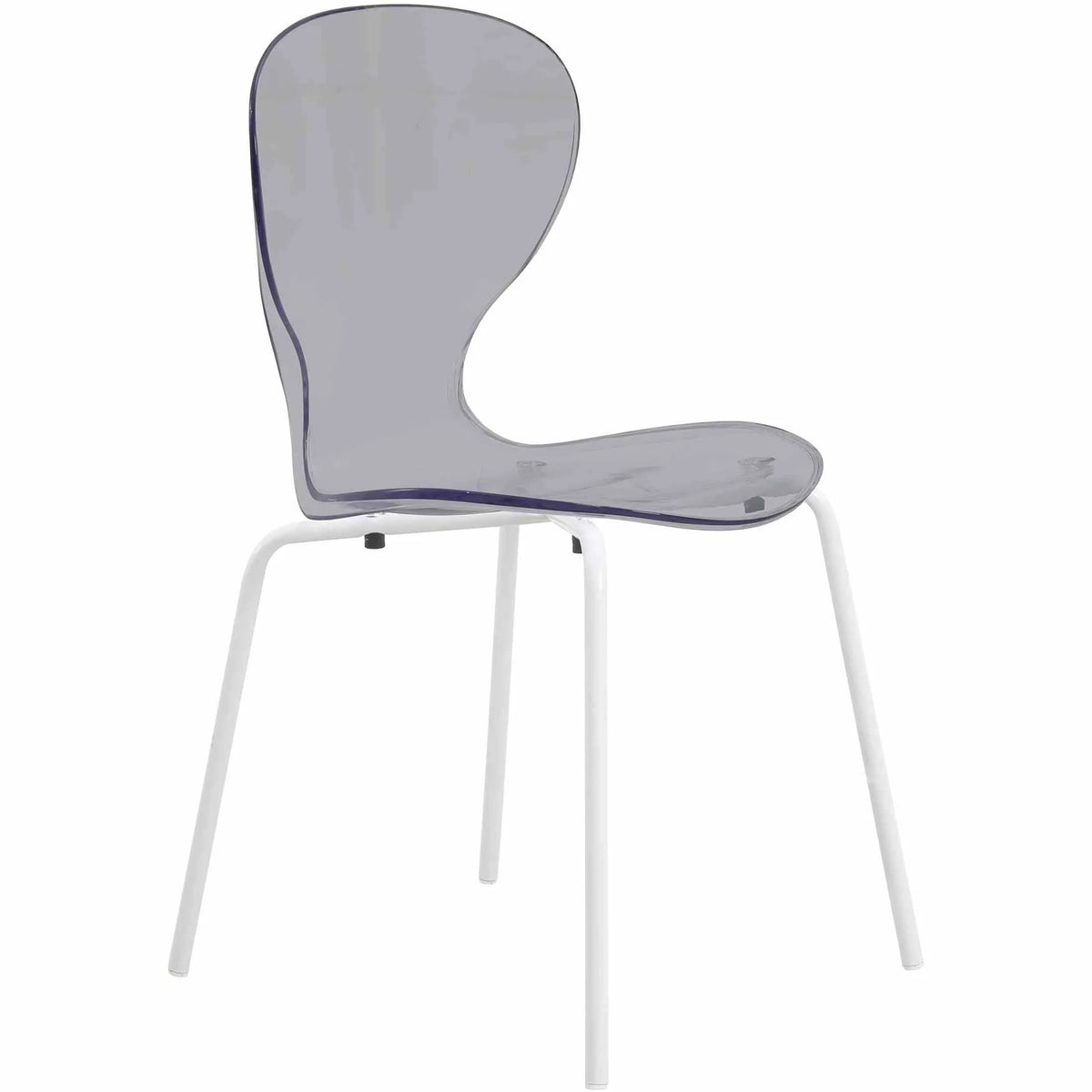 Oyster Modern Transparent Side Chart in White Base - Elax Furniture