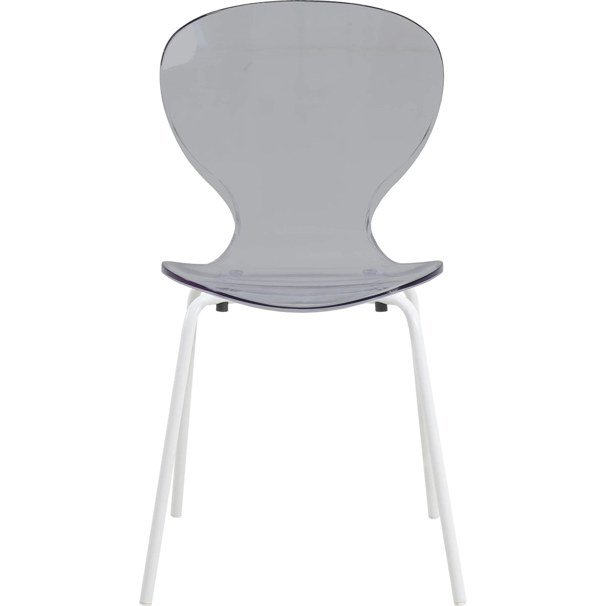 Oyster Modern Transparent Side Chart in White Base - Elax Furniture