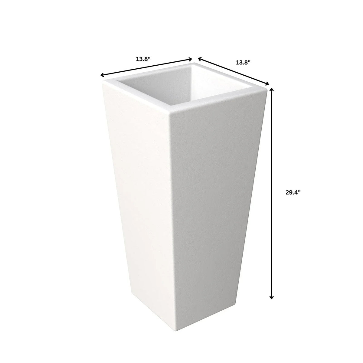 Orna Fiberstone and MgO Clay Weather-Resistant Tapered Square Planter for Home and Garden - Elax Furniture