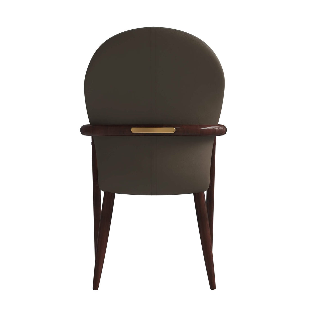 Opaline Dining Chair in Velvet or Leather Upholstery with Rubberwood Frame with Gold Accents Khaki Leather Dining Chair Leisuremod