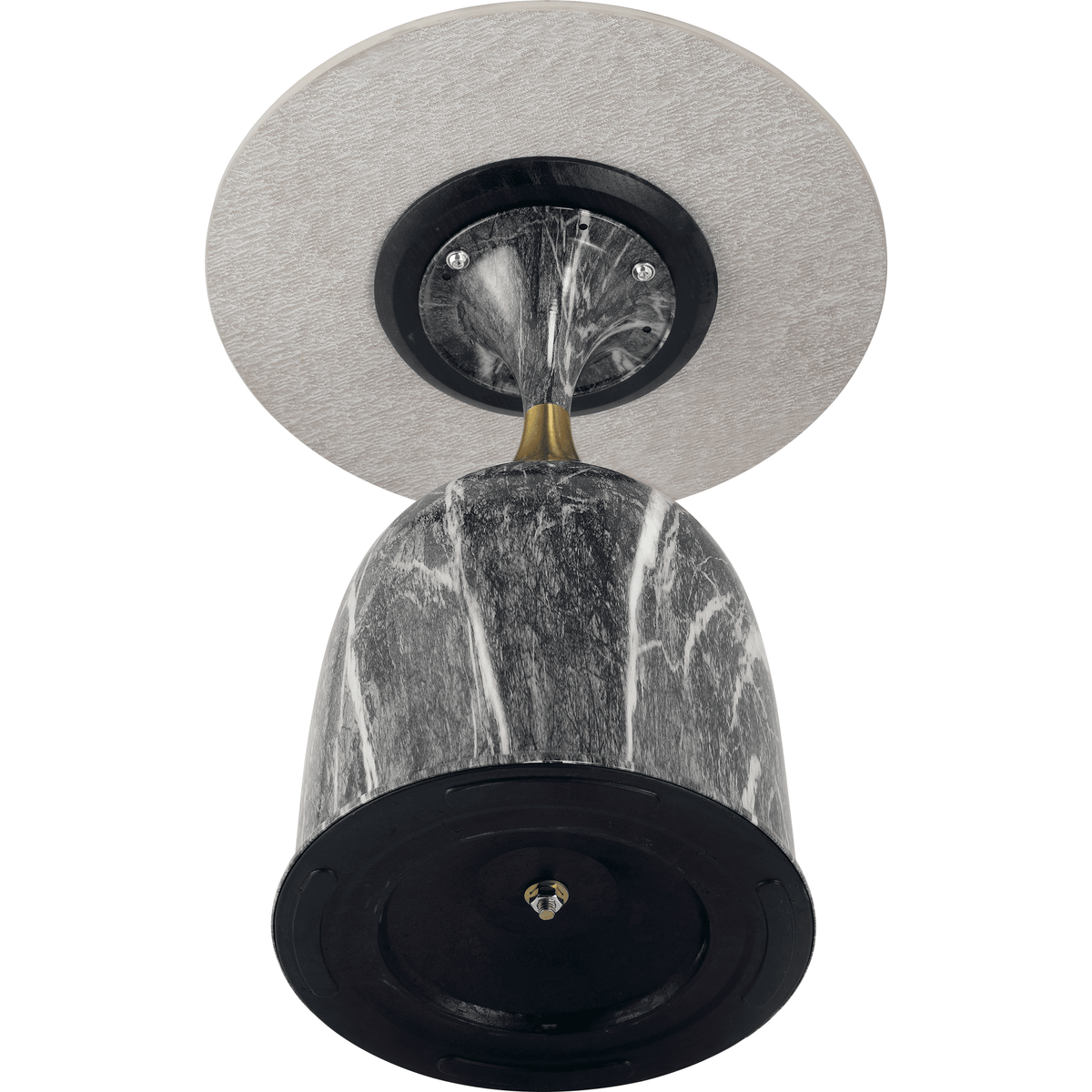 Oslo Side Table Round Sintered Stone with Stainless Steel Base Grey Side Table LeisureMod