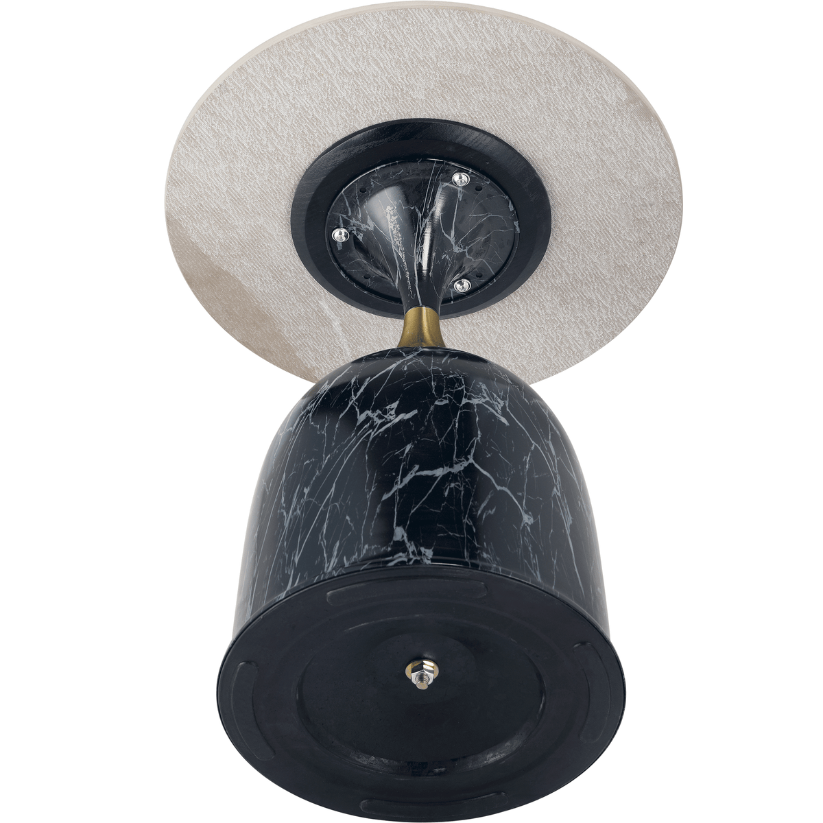 Oslo Side Table Round Sintered Stone with Stainless Steel Base Stone Black Side Table LeisureMod