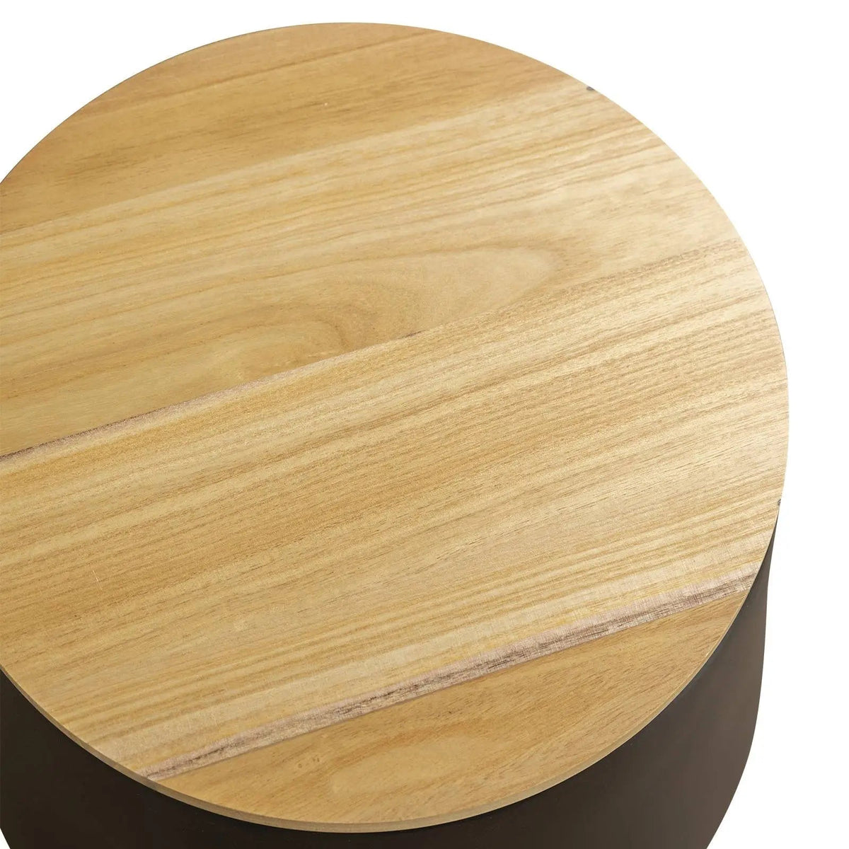 Orunel Modern Round Fiberstone Side Table with Hidden Storage β Indoor Outdoor Accent Table