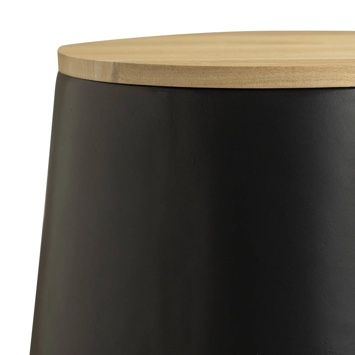 Orunel Modern Round Fiberstone Side Table with Hidden Storage β Indoor Outdoor Accent Table