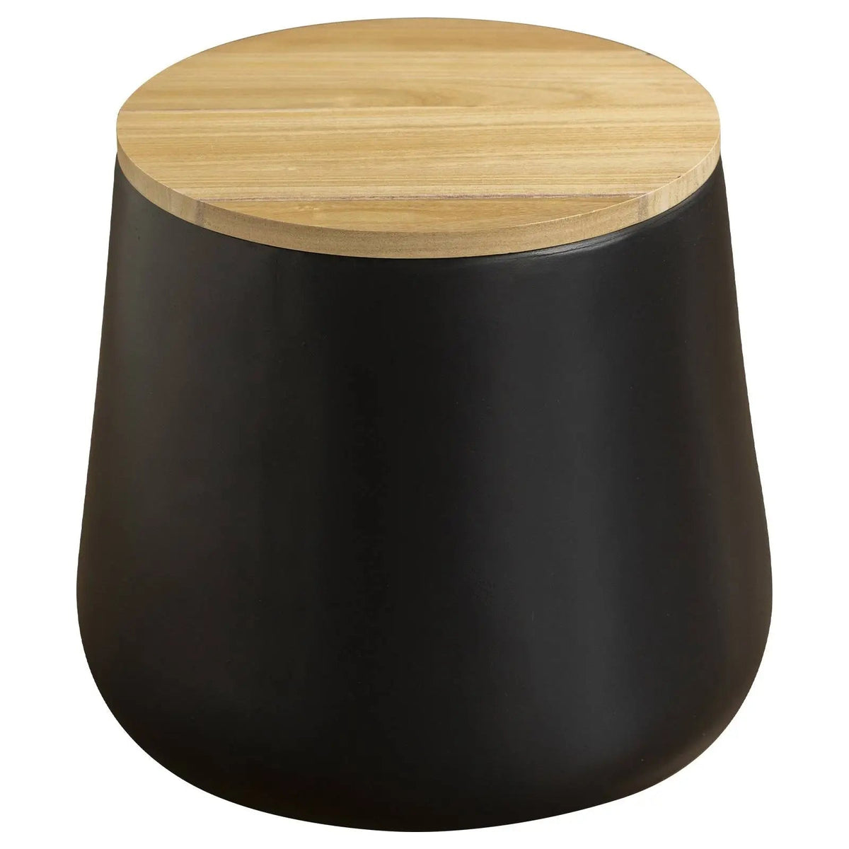 Orunel Modern Round Fiberstone Side Table with Hidden Storage β Indoor Outdoor Accent Table