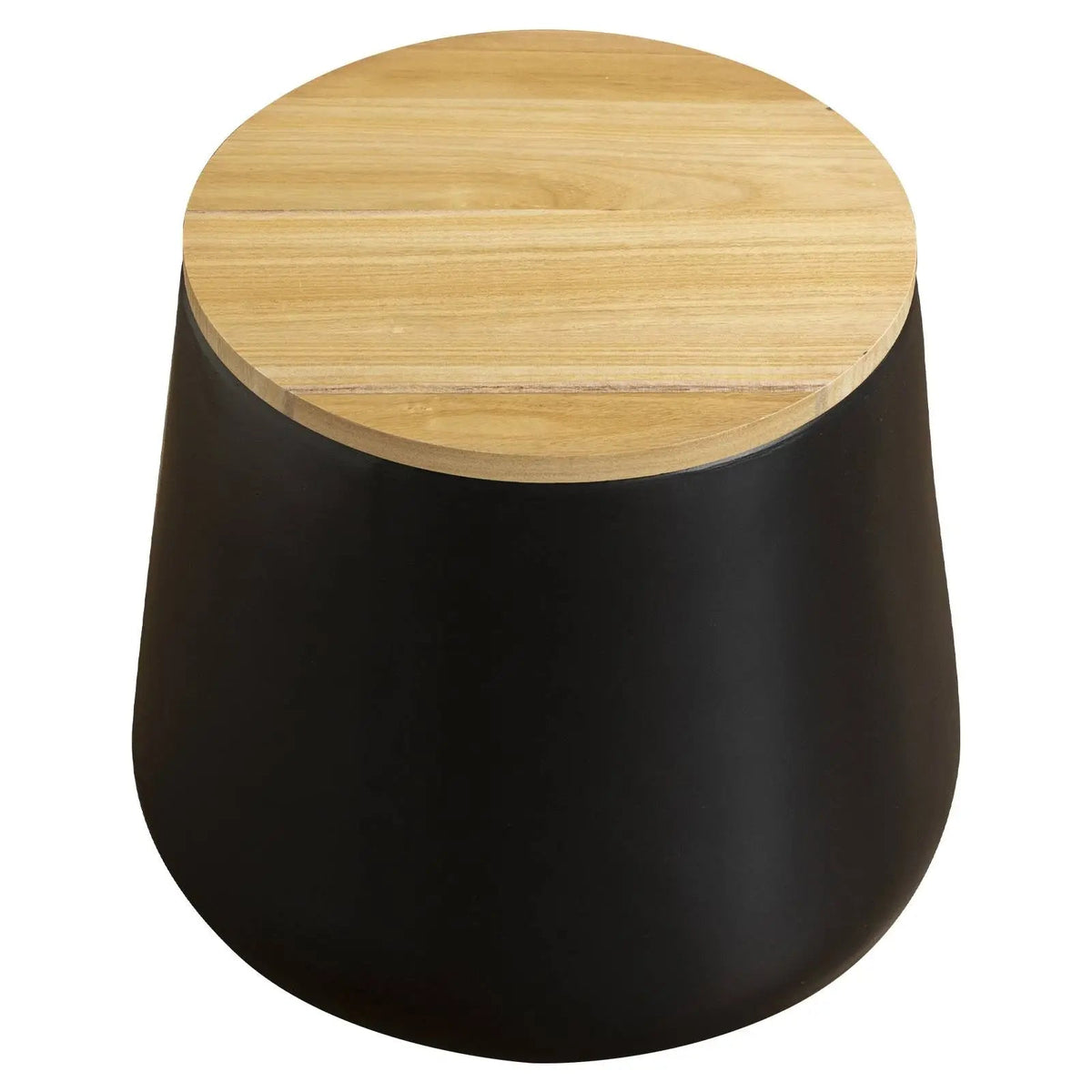 Orunel Modern Round Fiberstone Side Table with Hidden Storage β Indoor Outdoor Accent Table