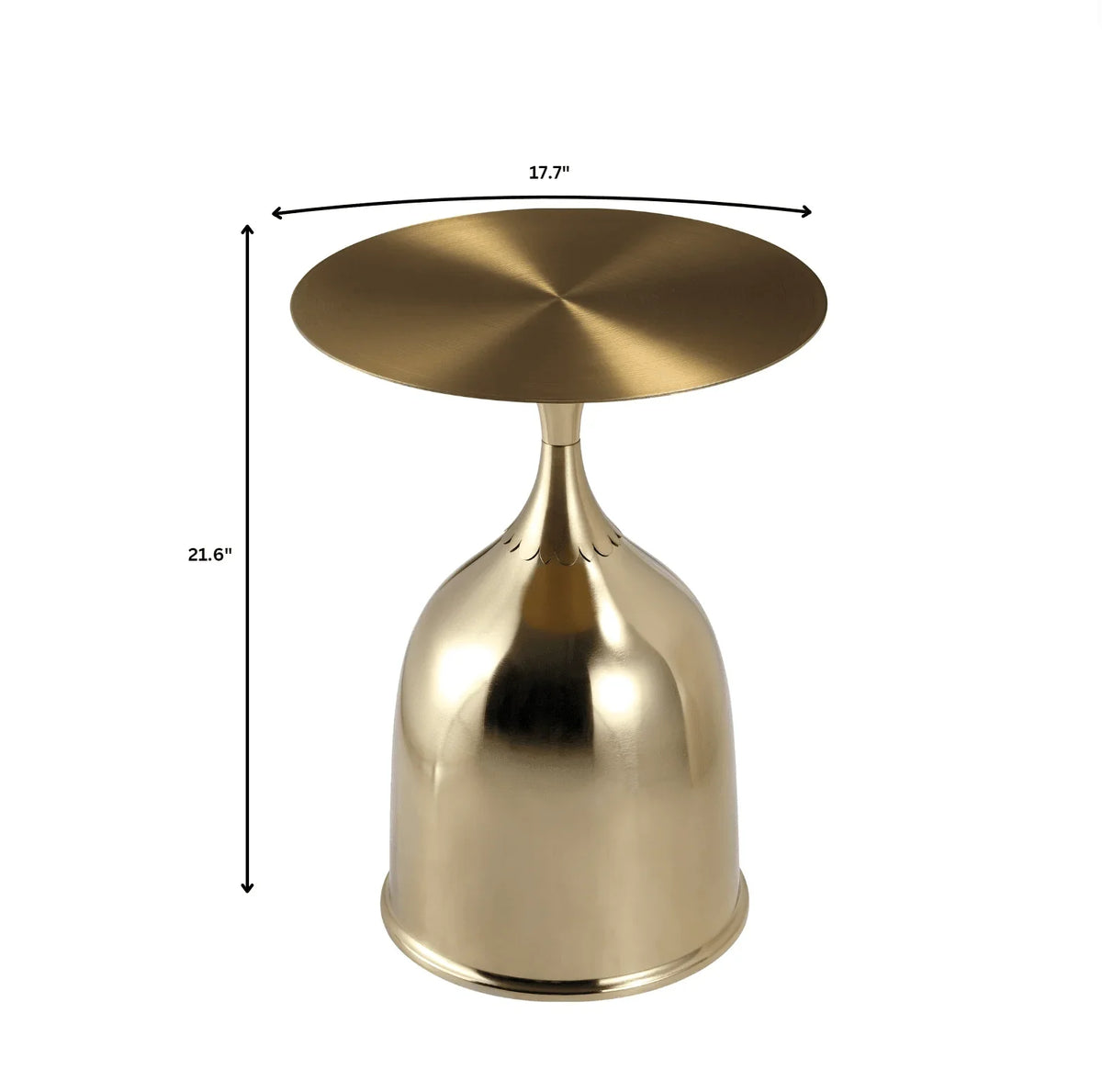 Oslo Side Table Round Stainless Steel Top and Pedestal Base - Elax Furniture