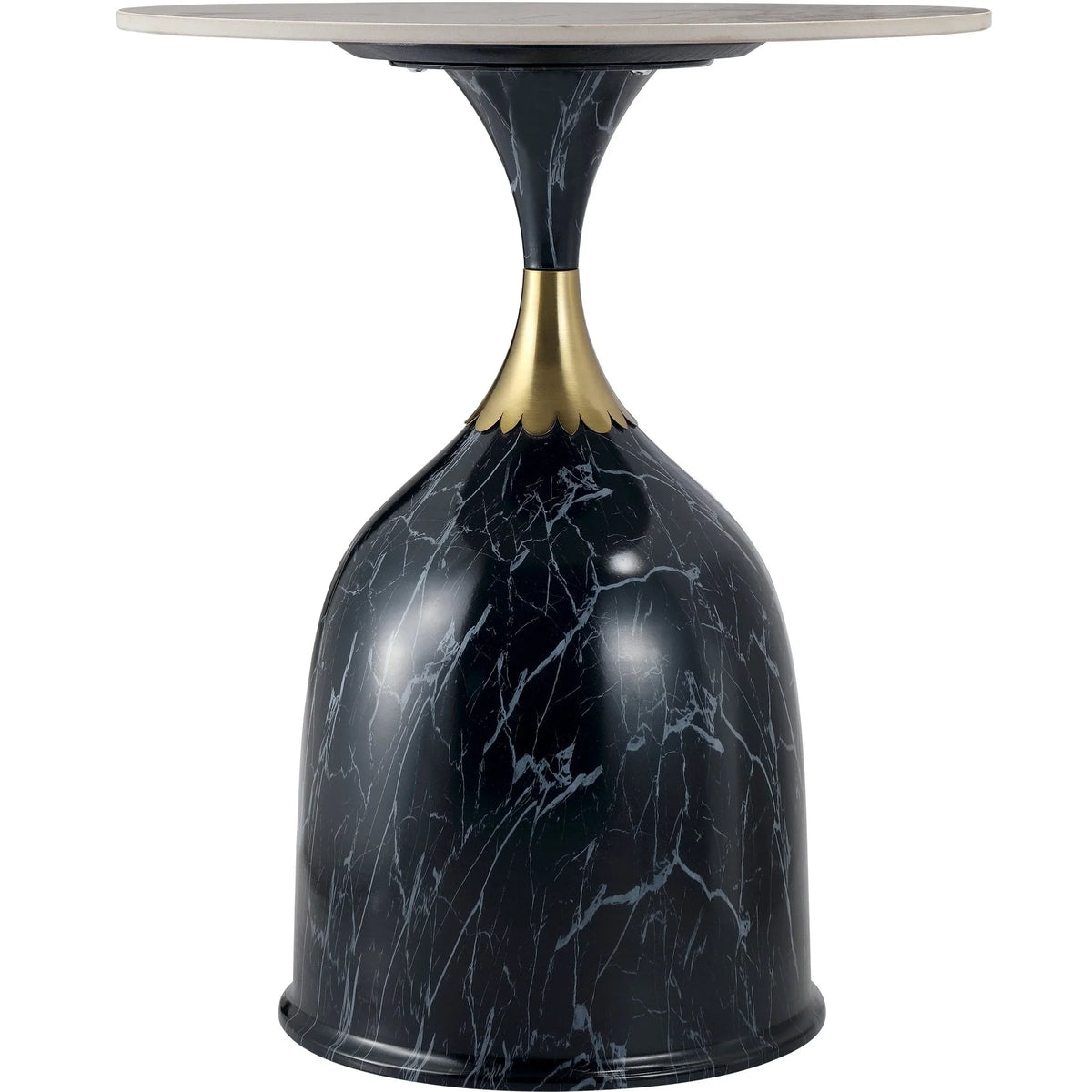 Oslo Side Table Round Sintered Stone with Stainless Steel Base - Elax Furniture