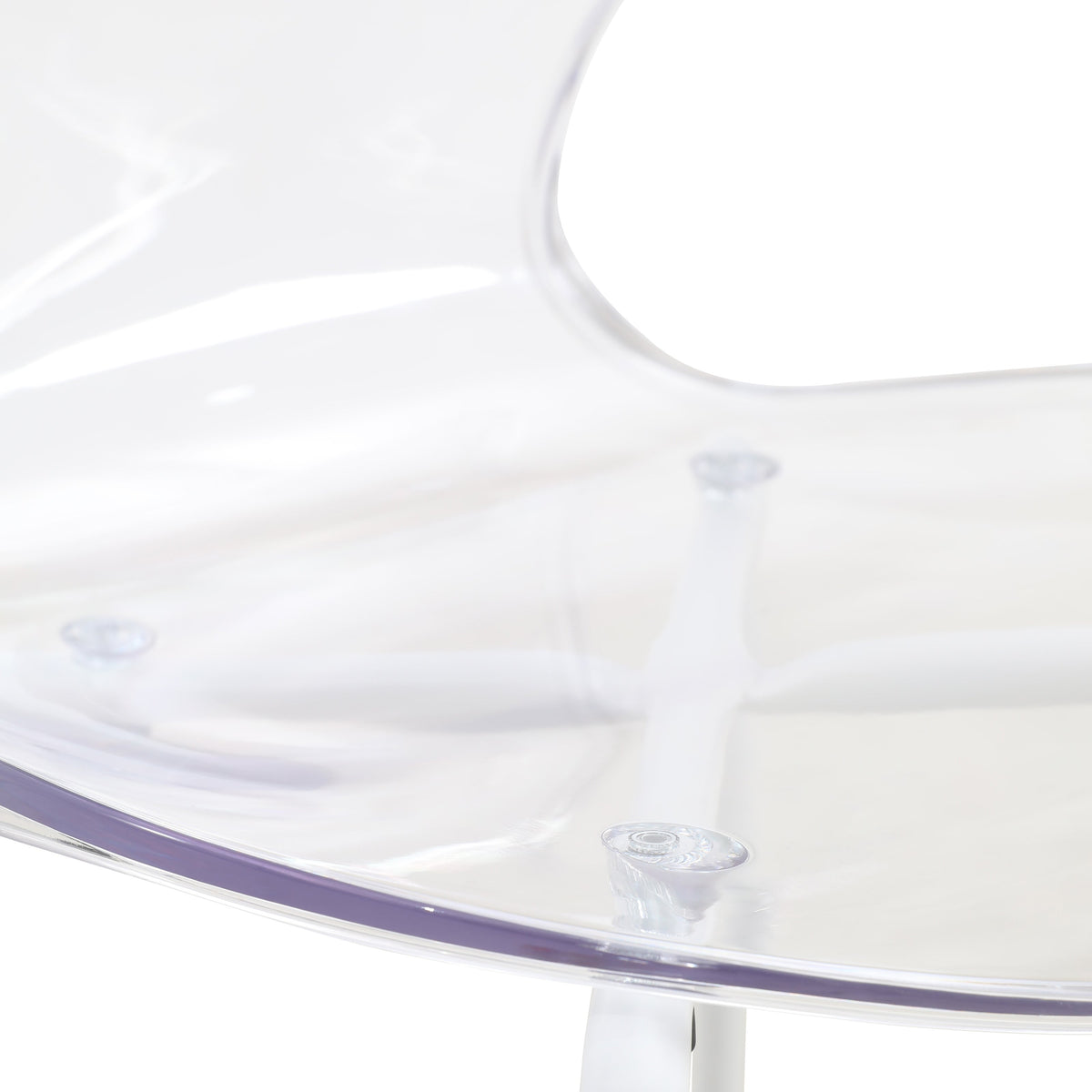 Oyster Modern Stackable Dining Side Chair with Chrome/White/Black Stainless Steel Legs White Clear Dining Chair Leisuremod
