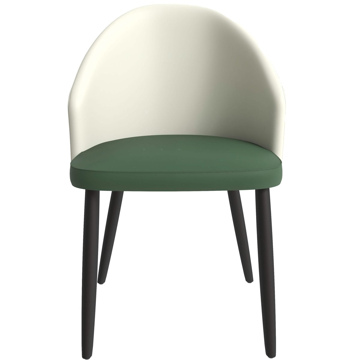 Paradiso Dining Chairs Leather Seat and Curved Back with Oak Wood Legs Taupe Green Dining Chair Leisuremod