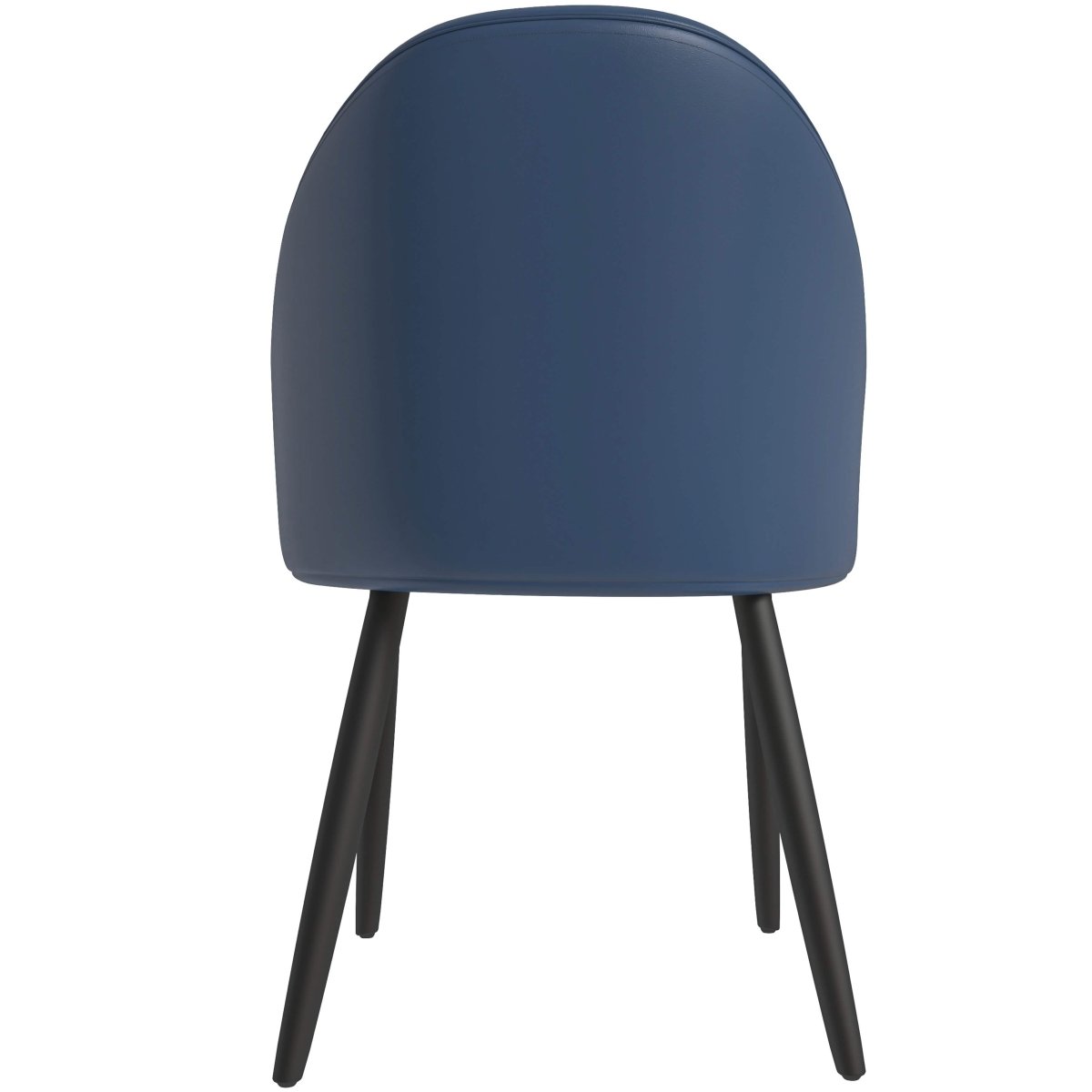 Paradiso Dining Chairs Leather Seat and Curved Back with Oak Wood Legs Blue White Dining Chair Leisuremod