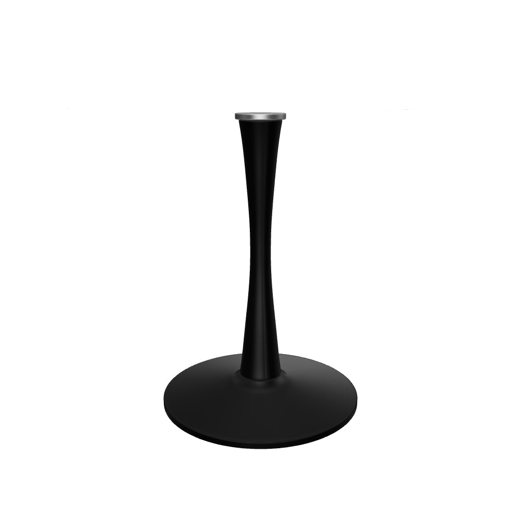 Bristol Round Dining Table with Glass Top and Iron Pedestal Base