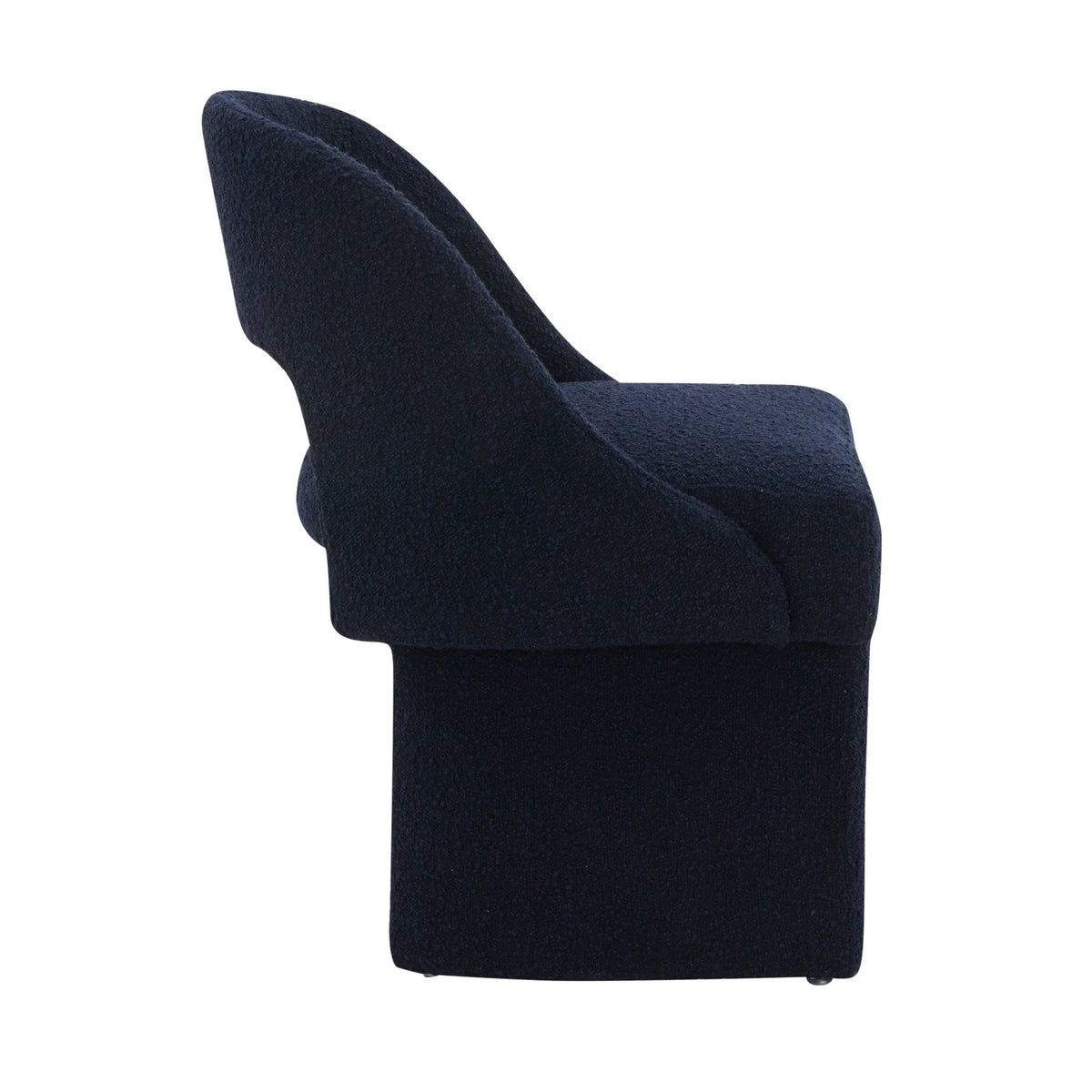 Quell Boucle Accent Chair Curved Open Back Design and Manufactured Wood Frame - Elax Furniture