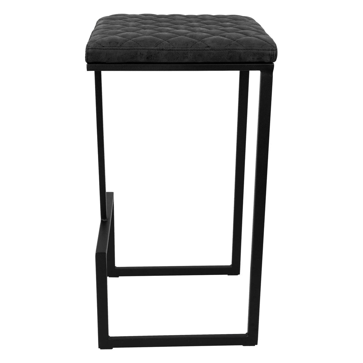 Quincy Quilted Stitched Leather Bar Stools With Metal Frame - Elax Furniture