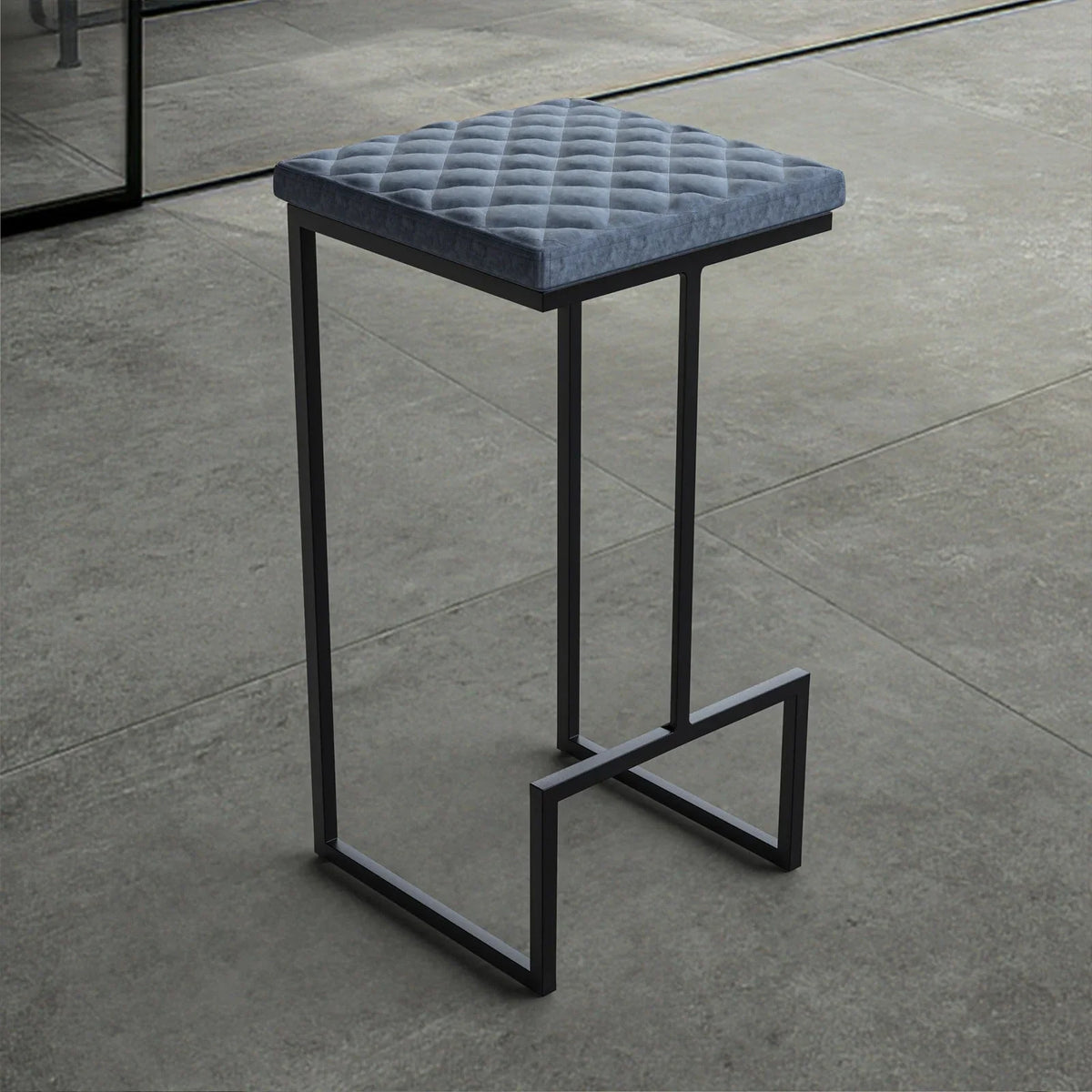 Quincy Quilted Stitched Leather Bar Stools With Metal Frame - Elax Furniture