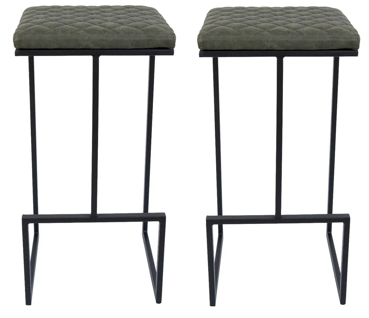 Quincy Leather Bar Stools With Metal Frame - Elax Furniture