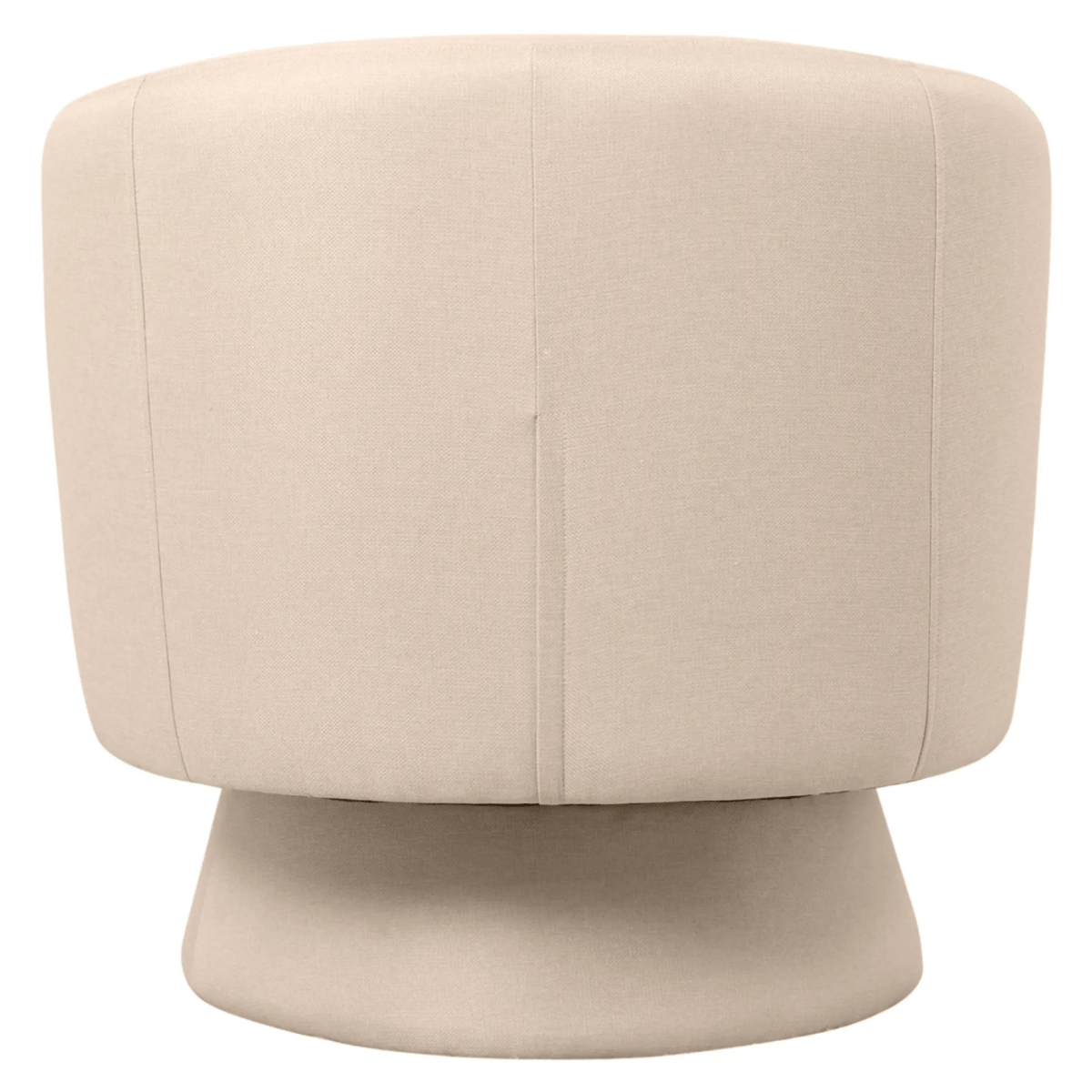 Raze Accent Chair Upholstered in Boucle/Linen/Velvet Armchair with Removable Round Base Oatmeal Linen Accent Chair Leisuremod